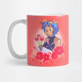 Aqua with Flowers Mug